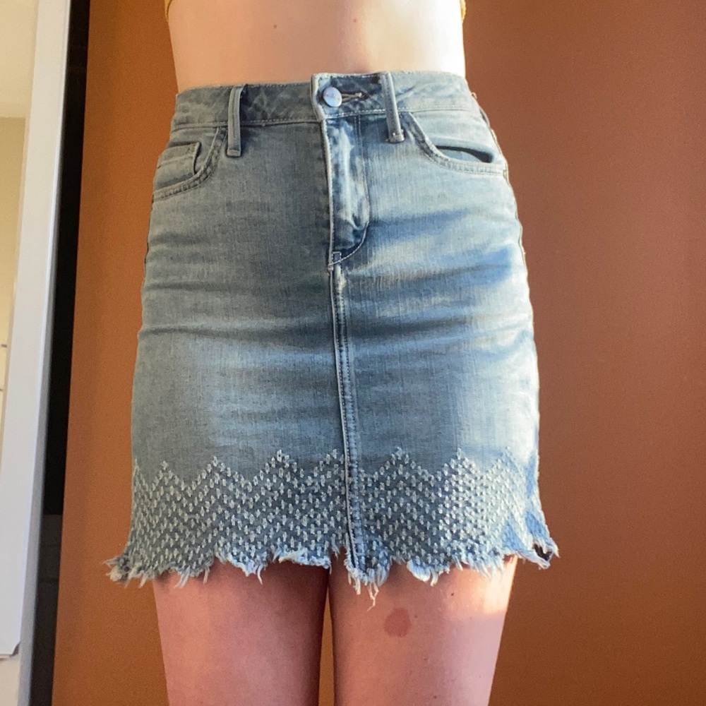 Sam Edelman patterned denim skirt